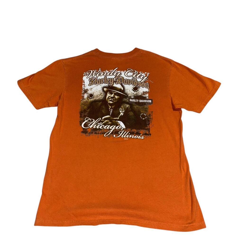 Vintage Al Capone Harley Davidson Chicago Illinois  shirt graphic logo Gangster